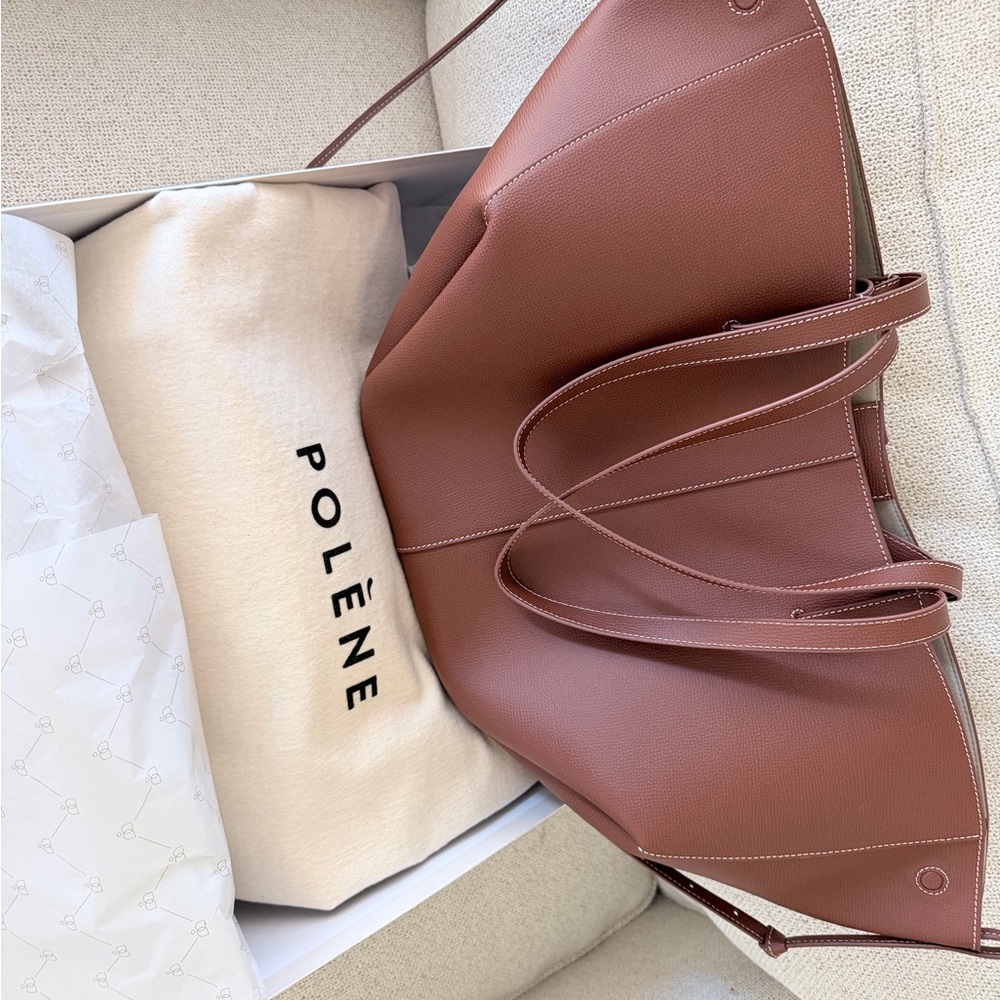 Polene Cyme Brown Tote Bag (large)